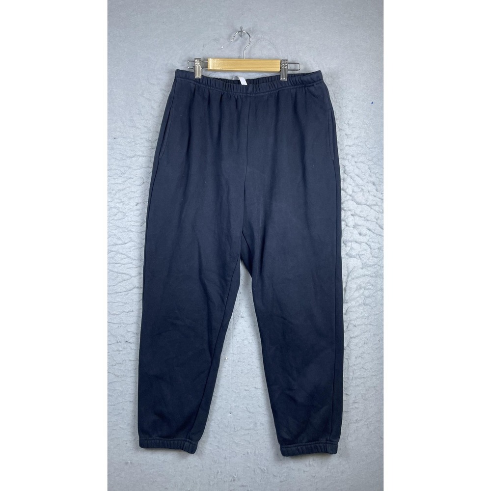 Fabletics Sweatpants Mens Large Black Fleece Joggers Elastic Waist Pockets